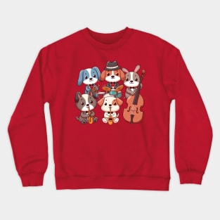 Puppy dogs jazz band Crewneck Sweatshirt